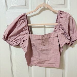 Elegant Mauve Puff Sleeve Top